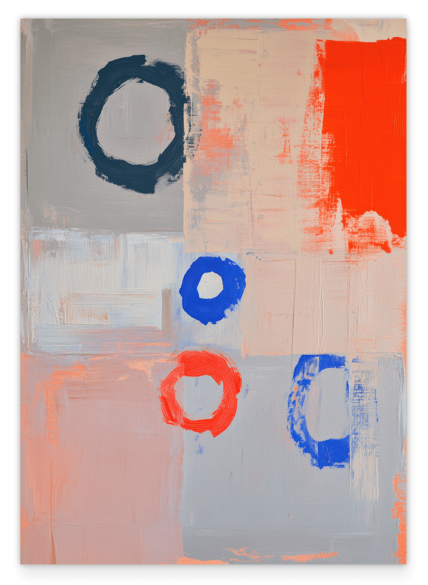 Creative Circles - Abstrakte Kunst in Rot und Blau