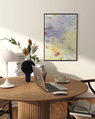 After Hover: Lavender Haze - Abstraktes Farbspiel in Gelb und Flieder