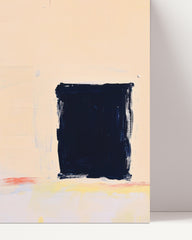 After Hover: Red Spot Meets Black Square - Abstrakte Wandkunst