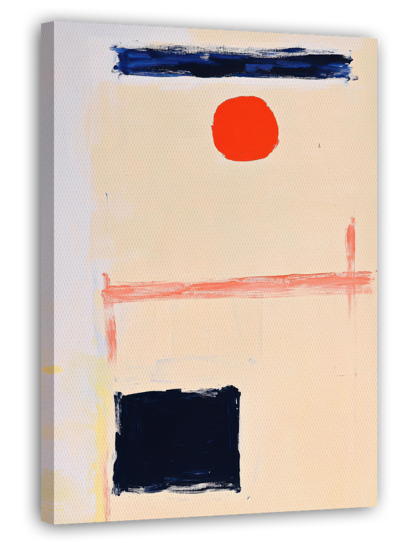 "Red Spot Meets Black Square" im Querformat