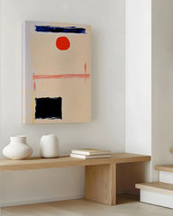 After Hover: "Red Spot Meets Black Square" im Querformat