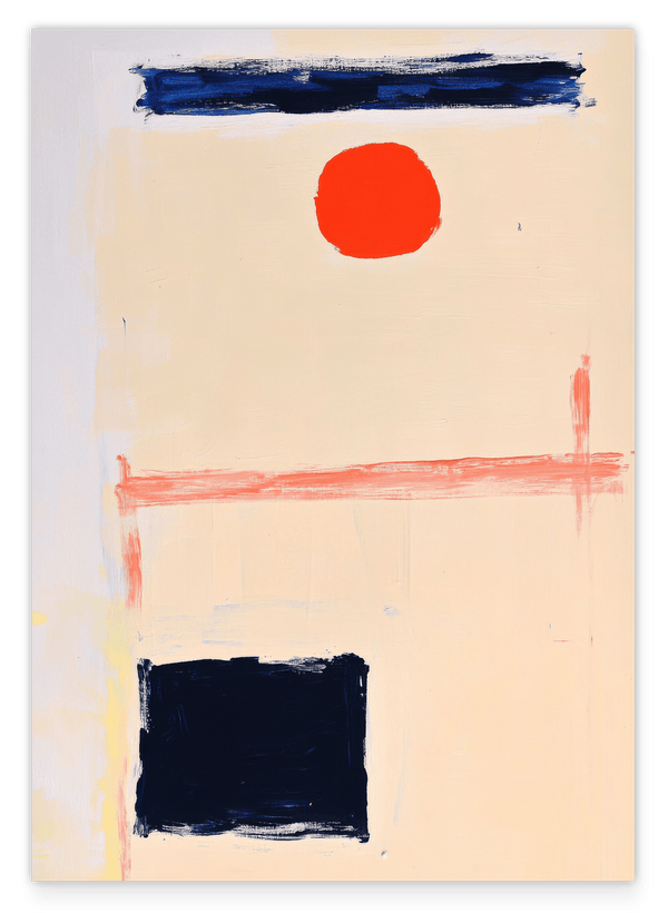 "Red Spot Meets Black Square" im Querformat