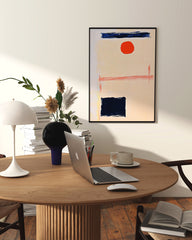 After Hover: "Red Spot Meets Black Square" im Querformat