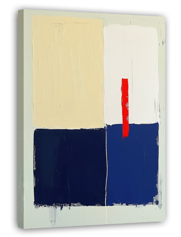 Subtle Squares - Pinselstriche in Blau und Gelb