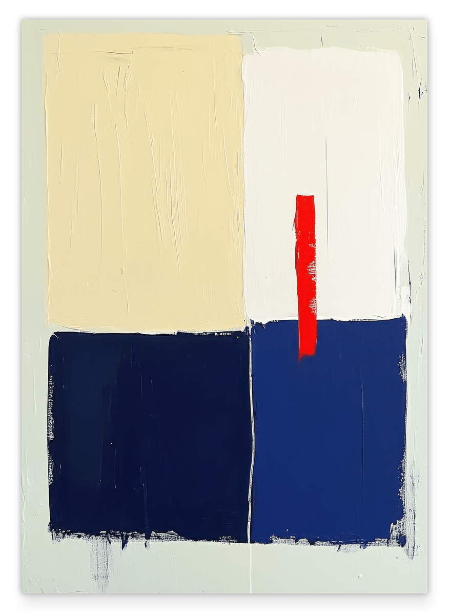 Subtle Squares - Pinselstriche in Blau und Gelb