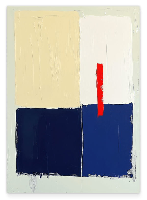 Subtle Squares - Pinselstriche in Blau und Gelb