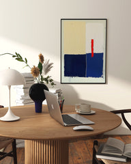 After Hover: Subtle Squares - Pinselstriche in Blau und Gelb