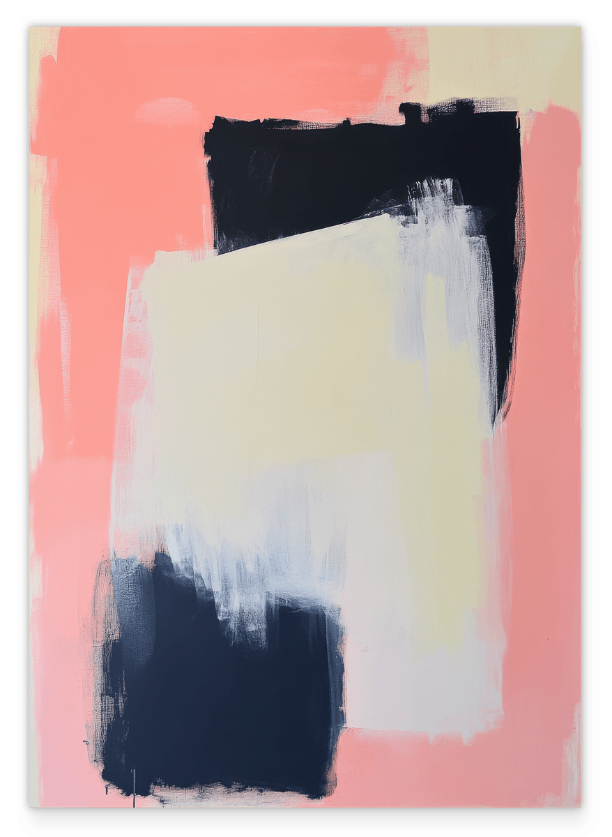 Square Trilogy - Abstraktes Pink mit Quadraten