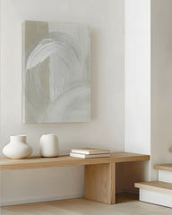 After Hover: Muted Motion - Abstrakter Kreis in Weiß