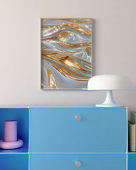 After Hover: Metallic Liquid No. 1 in Gold und Silber