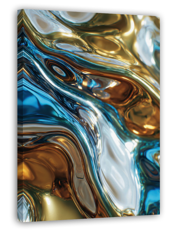 Metallic Liquid No. 2 in Gold und Blau