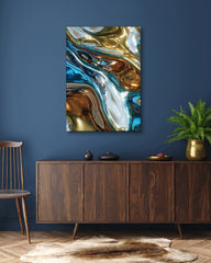 After Hover: Metallic Liquid No. 2 in Gold und Blau