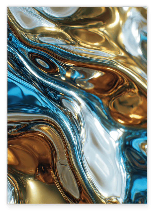 Metallic Liquid No. 2 in Gold und Blau