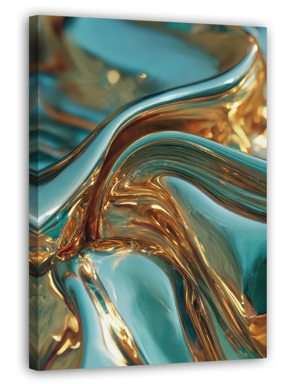 Metallic Liquid No. 3 in Türkis und Gold