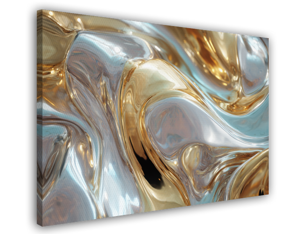 Metallic Liquid No. 5 mit Gold & Silber - Querformat