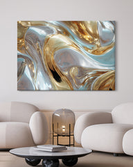 After Hover: Metallic Liquid No. 5 mit Gold & Silber - Querformat