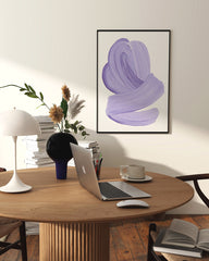 After Hover: Lavender Lines - Abstrakte Kunst in Flieder