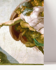 After Hover: Michelangelo - Die Erschaffung Adams Renaissance Malerei