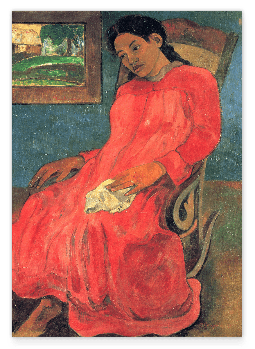 Paul Gauguin - Frau im rotem Kleid