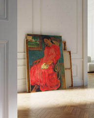 After Hover: Paul Gauguin - Frau im rotem Kleid