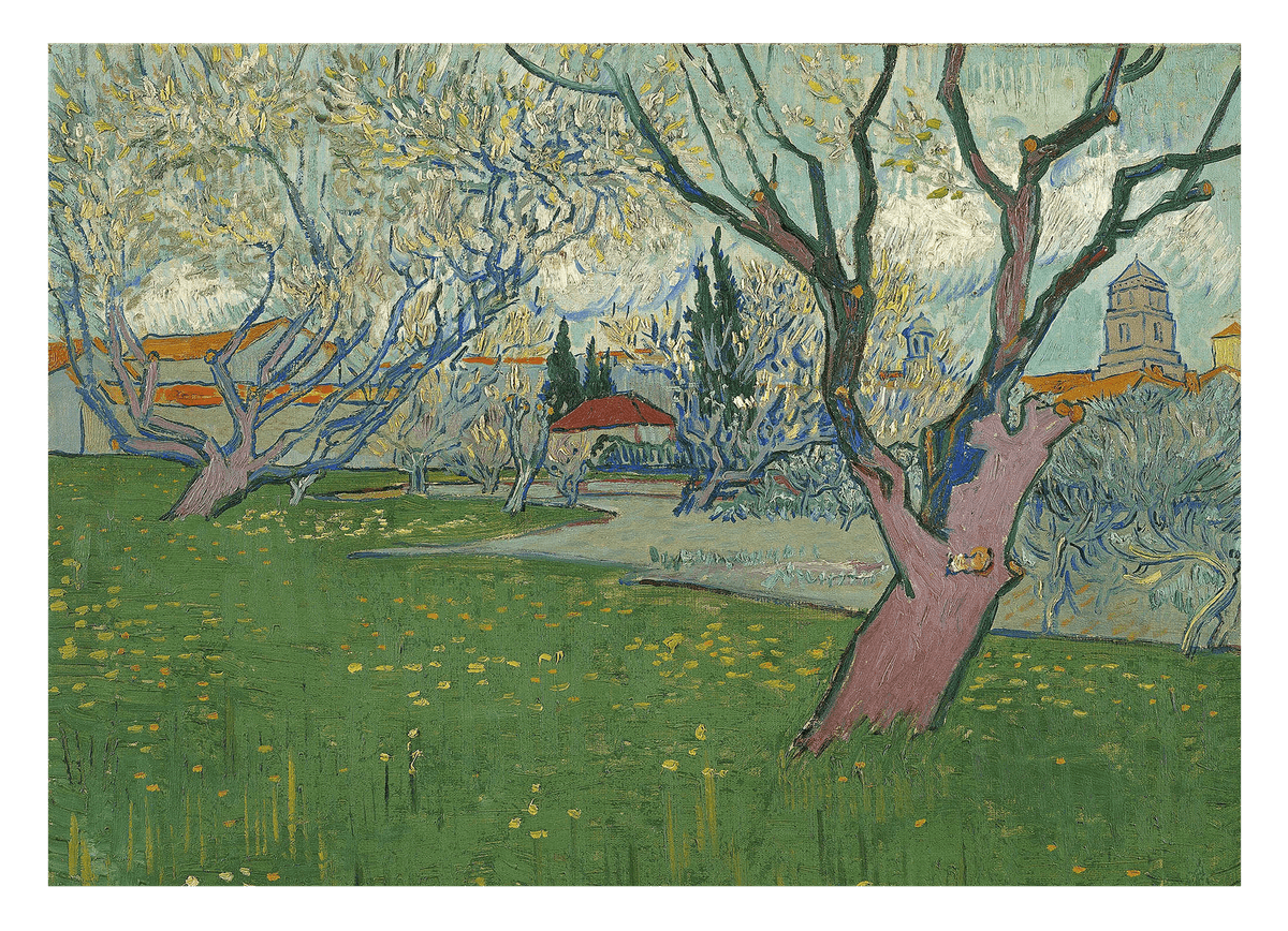 Vincent van Gogh - Blühende Obstgärten Blick auf Arles