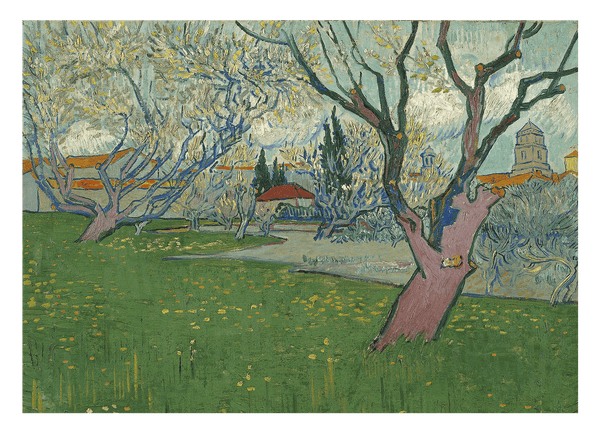 Vincent van Gogh - Blühende Obstgärten Blick auf Arles