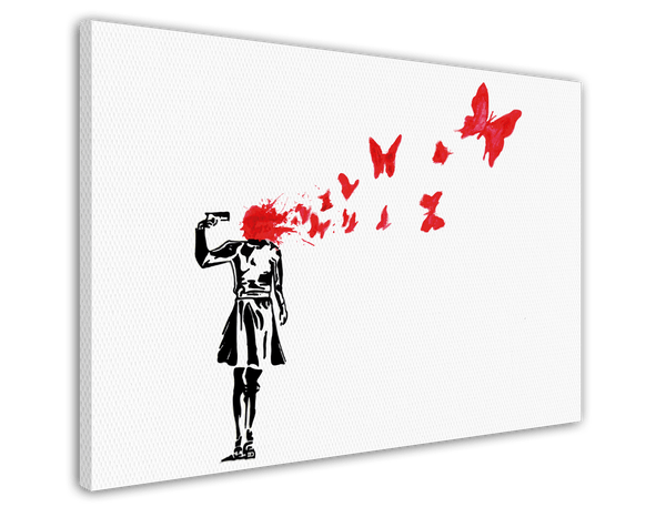Banksy - Banksy Suicide Girl Butterflies Mädchen Schmetterlinge Street Art