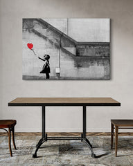 After Hover: Banksy - Balloon Girl Mädchen mit Luftballon always hope Street Art