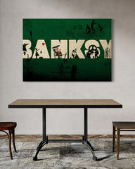 After Hover: Banksy - Kollage Balloon Girl Rat Blumenstrauß Putzfrau Rikscha Polizist CCTV Peace Soldaten Eingeborene Aboriginies