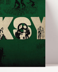 After Hover: Banksy - Kollage Balloon Girl Rat Blumenstrauß Putzfrau Rikscha Polizist CCTV Peace Soldaten Eingeborene Aboriginies