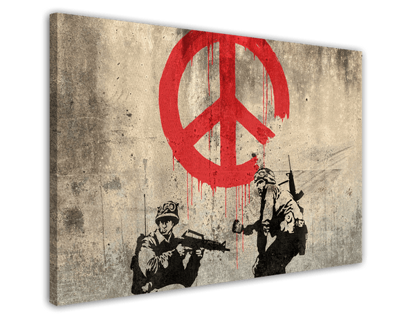 Banksy - Soldaten malen Peace Symbol Soldiers Peace Symbol Graffiti