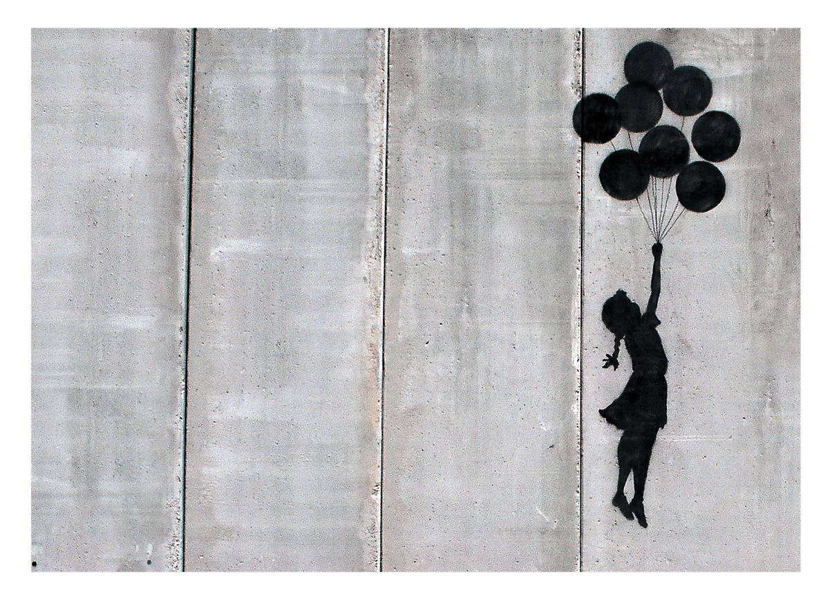 Banksy - Flying Balloons Girl Gaza israelische Mauer Mädchen mit fliegenden Luftballons