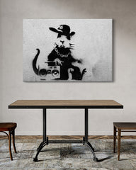 After Hover: Banksy - Ratte mit Ghettoblaster Rat Graffiti Kunst Street Art
