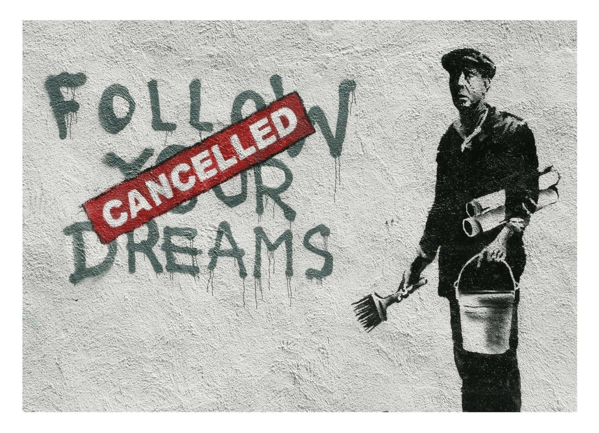 Banksy - Follow Your Dreams Cacelled Wand-Graffiti Street Art cool modern