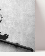 After Hover: Banksy - Mädchen Seifenblasen rutscht Gelände runter Wand-Graffiti cool stylisch