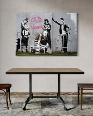 After Hover: Banksy - Old school skool Alte Männer zelebrieren den "realen" Hip Hop Graffiti-Wandbild cool modern