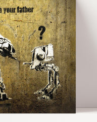 After Hover: Banksy - AT-ST und AT-AT Star Wars I am your father Ich bin dein Vater