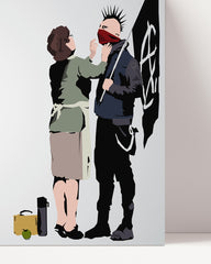 After Hover: Banksy - Punk Mutter mother don't forget to eat your lunch Street Art urban cool moderne Kunst stylisch