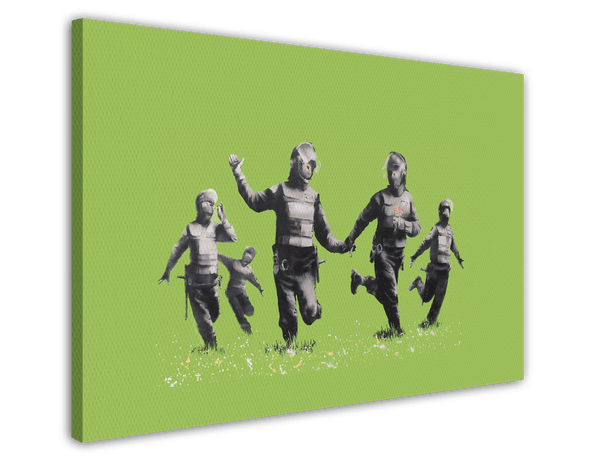 Banksy - Police officers in field Polizei-Offiziere auf grüner Wiese Street Art