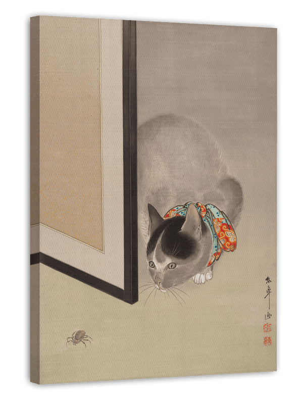 Ōide Tōkō - Katze beobachtet eine Spinne