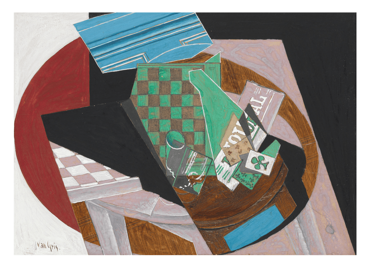 Juan Gris - Schachbrett und Spielkarten