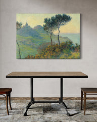 After Hover: Claude Monet - Die Kirche von Varengeville, untergehende Sonne