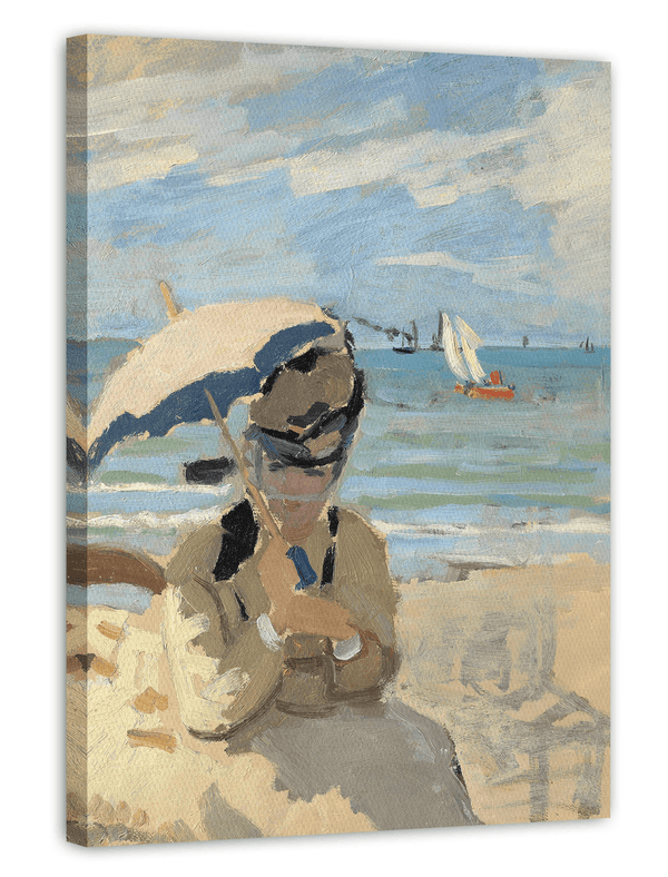 Claude Monet - Camille sitzt am Strand von Trouville