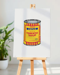After Hover: Banksy Dose - Tomato Soup in Gelb - Kunstdruck Modern Street-Art Marketing