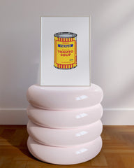 After Hover: Banksy Dose - Tomato Soup in Gelb - Kunstdruck Modern Street-Art Marketing