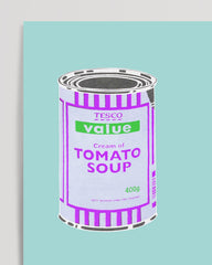 After Hover: Banksy Dosen - Tomato Soup - Bunte Kollage im Andy Warhol Stil - Moderner Street-Art Kunstdruck Klein bis XXL