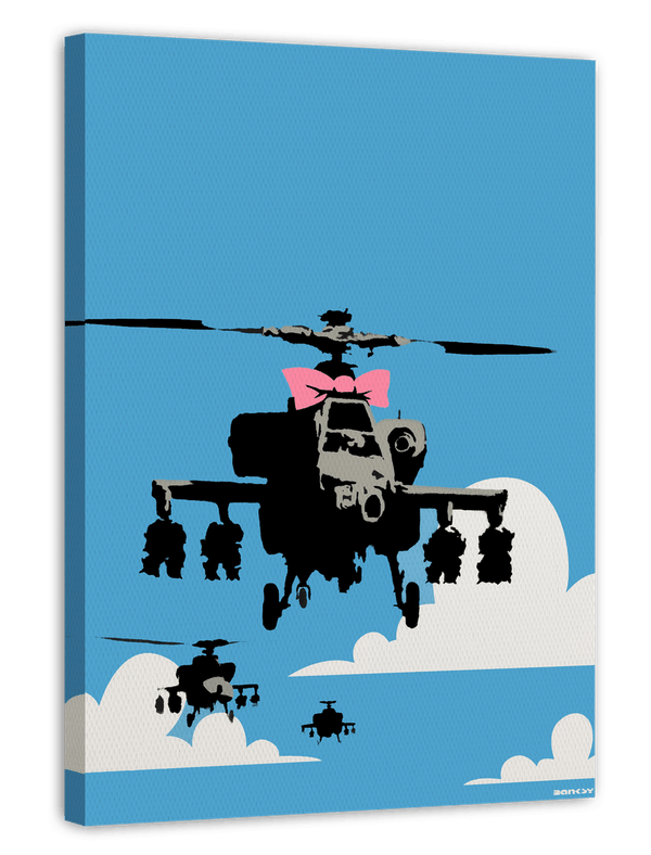 Banksy Flugzeuge - Pop-Art Modern Street-Art - Moderner Kunstdruck Klein bis Groß XXL, Geschenk, Wohnzimmer, Schlafzimmer