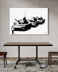 After Hover: Banksy Friedensbewegung Peace - Modern Street-Art - Moderner Kunstdruck Klein bis Groß XXL - Geschenk Wohnzimmer