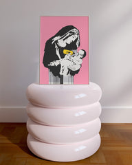 After Hover: Banksy Heilige Maria - Konsumkritik Modern Street-Art - Moderner Kunstdruck Klein bis Groß XXL - Geschenk Wohnzimmer, Schlafzimmer