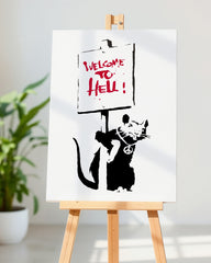 After Hover: Banksy Hip Hop Ratte - Modern Street-Art - Kunstdruck Klein bis Groß XXL - Geschenk Wohnzimmer, Schlafzimmer